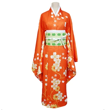 Hiyoko Saionji Kimono Igra Danganronpa 2 Cosplay Kostume Hiyoko Oranžno Obleko Določa Dekleta, Lase, Lasulje Za Ženske Halloween Party