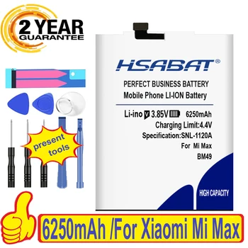 HSABAT 6250mAh BM49 Visoko Zmogljivost Baterije za Xiaomi Mi Max Baterije