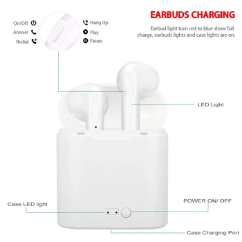 I7s TWS Brezžične Bluetooth Slušalke Stereo Slušalka 5.0 Slušalke in-ear Slušalke Za Vse Pametni Telefon Športne slušalke
