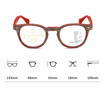 Iboode Imitacija Lesa Zrn Obravnavi Očala Progresivna Multifokalna Presbyopic Očala Za Moške, Ženske +1.0 1.5 2.0 2.5 3.0 Nova