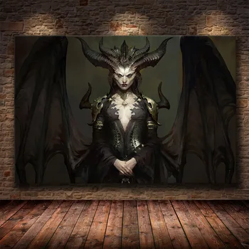 Igra Plakat Diablo IV HD Lilith Dormitorij Doma Dekor Stanovanje, Dekoracijo Slikarstvo Spalnica Stenske Nalepke Platno Plakat Slike