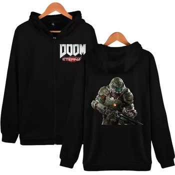 Igre Doom, Ki Je Večno Prevelik Zip Kapuco Ženske Moški Harajuku Sweatshirts Ulične Hip Hop Zadrgo Hooded Suknjič Smešno Oblačila