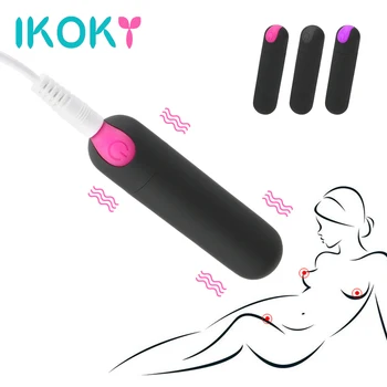 IKOKY 10 Hitrost Mini Bullet Vibrator USB Polnilne G-spot Massager Močan Prst Oblikovanje Močne Vibracije Sex Igrače za Ženske