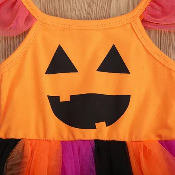 Imcute 2020 Dekleta Pumpkin Halloween Kostum, Obleke Stranka pustna Oblačila Cosplay Dekleta Halloween Obleko Oranžna Vijolična 6M-4T