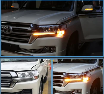 Indikatorska lučka Sistema Chrome Sprednja Maska Lučka Trunning luč Za Toyota Land Cruiser 200 FJ200 LC200 Pribor 2016 2017 2018