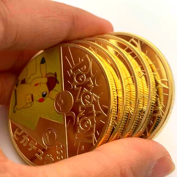 Japonski Anime Pokemon Karte Pikachu Pozlačeni Zlatnik Igri Zbirki Kartic