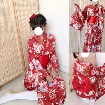 Japonski Tradicionalni Kimono Obleko Orientalski Elegantno Yukata Ženska Novo Leto Festival Kimono Obi Letnik Cosplay Kostumi