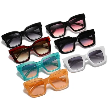 Jelly Barvni Kvadratek sončna Očala Ženske 2020 Luksuzne blagovne Znamke, Modni Očala Prevelik sončna Očala Odtenki Modre Sive Jasno Objektiv MM37