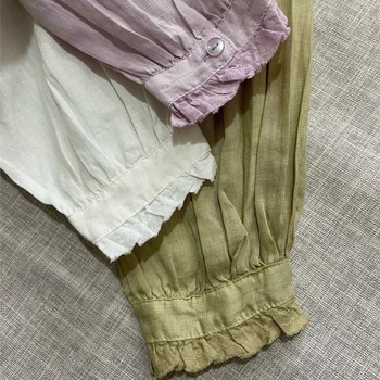 Johnature 2021 Pomlad Novo Vintage Perilo Obleke Japonski Dekle Mori Svoboden 3 Barve Enotni-zapenjanje Ženske obleke