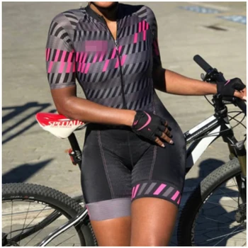 Kafitt Žensk Kolesarska Oblačila Skinsuit Triatlon Jersey Kompleti Koles Jumpsuit Kompleti Macaquinho Ciclismo Feminino Gel Roza Pad