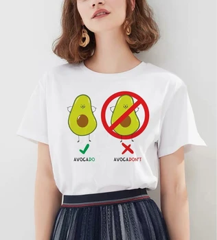 Kawaii Risanka Avokado Kratek Rokav T-shirt Ženska Modi T Shirt Harajuku Priložnostne Grafični Oblačila Vrhovi Ženski Tee