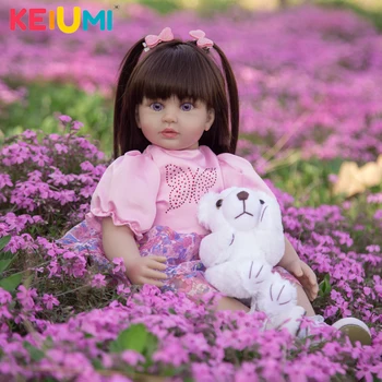 KEIUMI Lifelke 49 CM Krpo Telo Princesa Prerojeni Srčkan Baby Doll Ljubek Dolge Lase DIY Baby Doll Igrače Za Dekle, Otroci Darilo za Rojstni dan