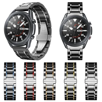 Keramični Trak Za Samsung Galaxy Watch 3 45mm 41mm Keramični iz Nerjavečega Jekla Watchband Za Galaxy Watch 3 45 mm 41 Metulj Sponke