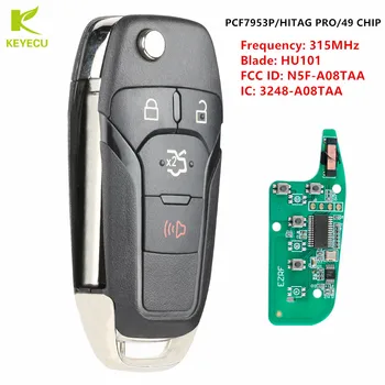 KEYECU Nove Nadomestne Smart Remote Flip Tipka za Vstop brez ključa Fob 4Buttons 315MHz za Ford Fusion obdobje 2013-2018 FCC ID: N5F-A08TAA