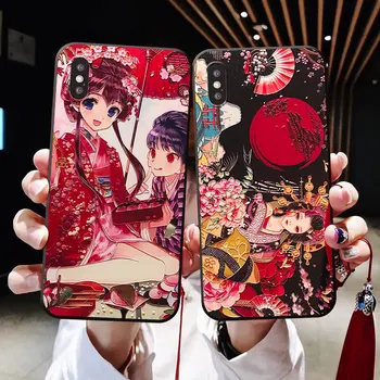 Kimono Dekle Tassel Primeru Telefon za Xiaomi Redmi Opomba 7 8 9 Pro 8T 7A 8A Mi 10 9 8 Lite 9T CC9 CC9e Mehko TPU Nazaj Zajema Capa