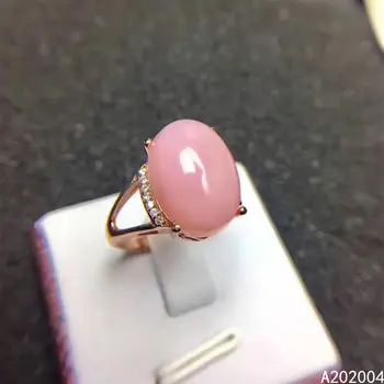 KJJEAXCMY fine nakit 925 sterling srebro vdelan naravnih pink opal nov Ženski prstan luksuzni Podporo test vroče prodaja