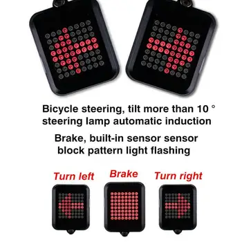 Kolo 64 LED Auto Smer Kazalnik Kolesa Zadaj Luč USB Polnilne Kolesarjenje MTB Kolo Varnost Opozorilo Vključite Opozorilne Luči
