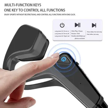 Kostno Prevodnost Slušalke Bluetooth Brezžične Nepremočljiva Udobno Nositi Odprto Uho Kavelj Lahka Teža Roke-prost Športne Slušalke
