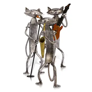 Kovinski Figur pop Igra Kitaro, Saksofon Petje Mačka Figur Oprema Izdelki Obrti Darilo Za Dekoracijo Doma