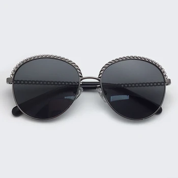 Kovinski Okvir za Očala Ženske 2019 Luksuzni Najnovejši blagovne Znamke Oblikovalec Okrogla sončna Očala Modni Odtenki Ženski Z UV400 Polje