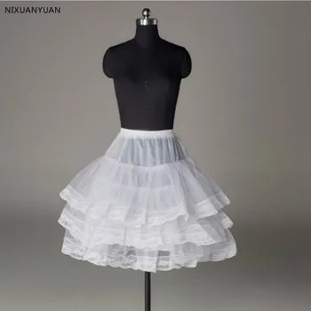 Kratek Petticoat z Čipke Rob za Maturantski Poročno Obleko za Ženske Linije Underskirt Poročne Crinoline Jupon Petticoat
