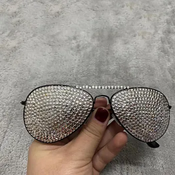 Kristalno Diamond Zlato Okvir Vintage Sončna Očala Sončna Očala Ženske Luksuzni Nosorogovo Moških Optični Letalstva Očala Oculos