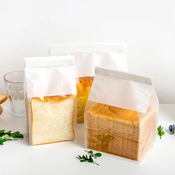 Kruh Toast Vrečke Pakiranje Prosojno Okno Bombaž Papir Samozaposlene Zapiranje Candy Bag Curling Žice Tesnjenje Kruh Toast Peko Vrečko