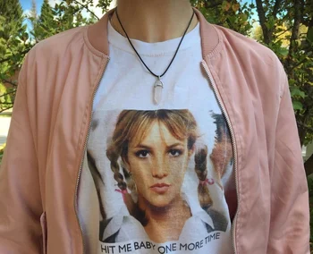 Kuakuayu HJN Moda Vrhovi Hit Me Baby One more Time Majica s kratkimi rokavi Ženske 90. letih Moda Britney Spears Lyrics Tee Ulica Slog Hipsters