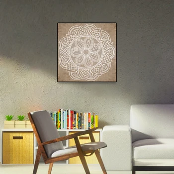Laeacco Platno Slikarstvo Mandala Krog Indija Nordijska Stensko Slikarstvo, Kaligrafija Slik, Dnevna Soba, Spalnica Dekoracijo Doma