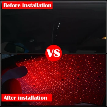 LED Avto Vzdušje Lučka USB Avto Notranje zadeve Okolja Star Svetlobni Projektor Zvezdnato Nebo Nova
