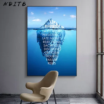 Ledena Gora Uspeh Ponudbo Motivacijski Plakat, Nordijska Wall Art Platno, Tisk Slikarstvo Sodobne Dom Urad Soba Dekoracijo Sliko