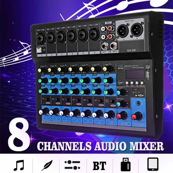 LEORY 8 Kanalni Digitalni Mikrofon Zvočni Mešalnik Konzole 48V Bluetooth Močna Strokovna Karaoke Audio Mixer Ojačevalnik Stranka
