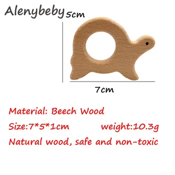 Lesene Teether Naravnega Lesa Baby Začetnih Igrače , Lesene Teether Živali, Oblike, Lajšanje Bolečin Igrače Baby tuš darilo