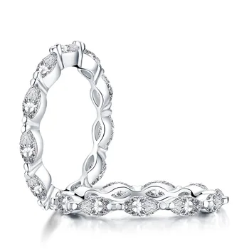 LESF Vroče Prodaje 925 Sterling Srebro Sintetični Diamant Obroči za Ženske Stranka Prst Prstan Za Dekle, Fine Nakit Darilo
