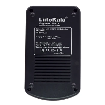 Liitokala Lii-NL4 polnilna 1,2 V AA / AAA baterije NiMH 9V baterijo, polnilnik