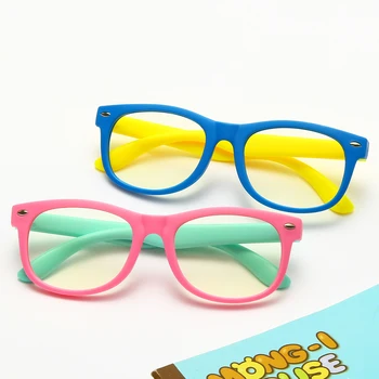 LongKeeper Otroci Anti Modra Svetloba Očala Kvadratnih TR90 Prilagodljiv Očala Okvir Fantje Dekleta Anti-UV Transparenten Očala