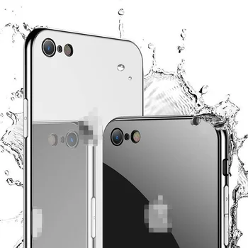 Luksuzni Hibridni Ogledalo Electroplated Kaljeno Steklo Primeru Telefon Za Apple iPhone 11 Pro XS Max XR X 6S 7 8 6 Plus Ultra Tanek Pokrovček