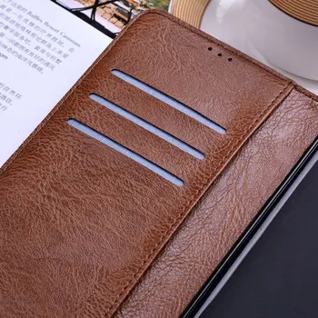 Luksuzni Usnjena torbica za Samsung galaxy note 8 9 10 Lite Ni Magnet poslovni načrt s 3 reže znotraj TPU kritje coque primeru