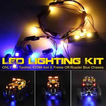 Lučka LED Razsvetljave, Komplet Za Tehnika 42099 4x4 Za X-Treme Off-Roader Modro Ohišje Avtomobila Opeke Igrača(ki niso vključene v model)