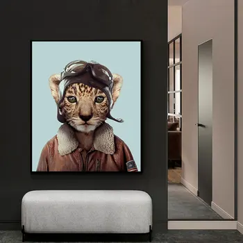 Luštna Mačka Risanka Cavans Slikarstvo Živali Pilotni Plakatov in Fotografij Stenskih slikah, za Dnevni Sobi Doma Dekor Cuadros