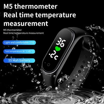 M5 Pro Pametna Zapestnica Watch Telesne Temperature Spremlja Smart Band Nepremočljiva Fitnes Moški Šport Pametna Ura Ženske Smart Manžeta