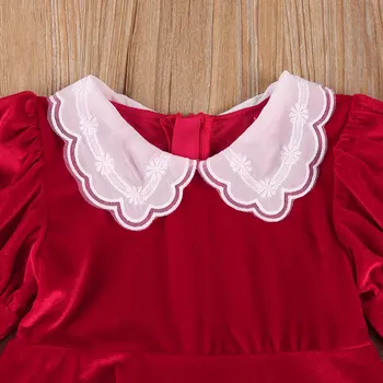 Ma&Baby 2-11Y Božič Fant Dekleta Rdečo Obleko Novo Leto Oblačila Pasja Princesa Dolg Rokav Stranke Obleke Za Otroka Dekleta Božič