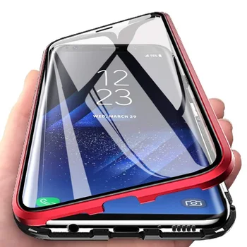 Magnetni Adsorpcije, Kovinsko Ohišje Za Samsung Galaxy S10 S10e S10 Plus Shockproof Magnet Magnetni Primeru Sprednji in Zadnji Pokrov Steklo