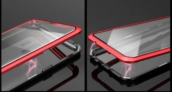 Magnetni Adsorpcije Shockproof Kovinski Odbijača black +Kaljeno Steklo zaslona film Zaščitni ovitek Za Samsung Galaxy S9/S9 PLUS