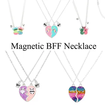 Magnetni BFF Ogrlica 2Pcs/Set v obliki Srca Najboljšimi Prijatelji Ogrlice Pari Verigo Prijateljstva Darila za Dekle Ženske
