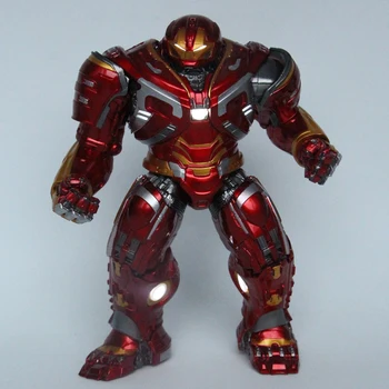 Marvel Avengers Hulkbuster z LED Svetlobo 20 cm Ironman Super Junak Hulk PVC Akcijska Figura Model Igrače, z napajalnim Kablom