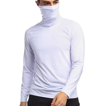 Maska moška T-shirt Compression Majica Tek Fitnes Visoko Vratu t-majice Telovadnice Vrhu Toplotne Perilo Šport Baselayer Pozimi