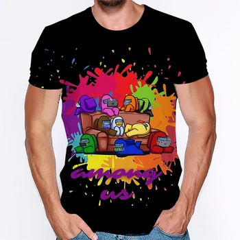 Med Nami Vroče Igra Mens T Shirt 2020 3D Tiskanih Tees Fantje Vrhovi Udobno Bombaž Tkanina Ulica Smešno Moški T-shirt Kratek Rokav