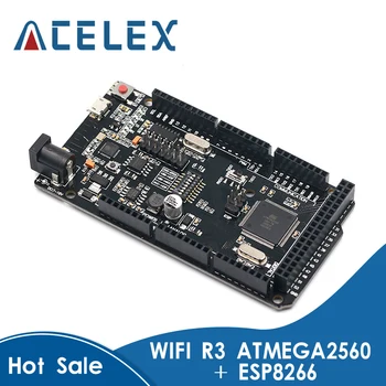 Mega+WiFi R3 ATmega2560+ESP8266 32 MILIJONOV Pomnilnik USB-TTL CH340G Združljiv Za Arduino Mega NodeMCU ESP8266