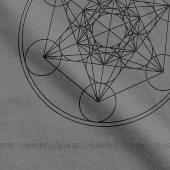Metatrons Kocka Cvet Življenja Majica s kratkimi rokavi Moški Bombaž Noro T-Shirt Sveto Geometrijo Čarobno Mandala Tee Kratek Rokav Vrhovi Ideja za Darilo